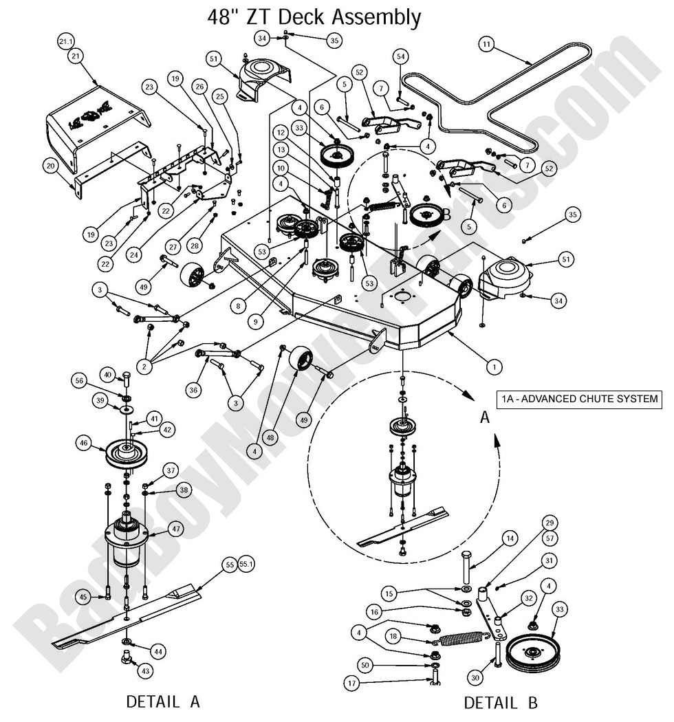 1412 - Bad Boy Mower Parts Lookup > 2016 > ZT Elite > 48\" Deck Assembly